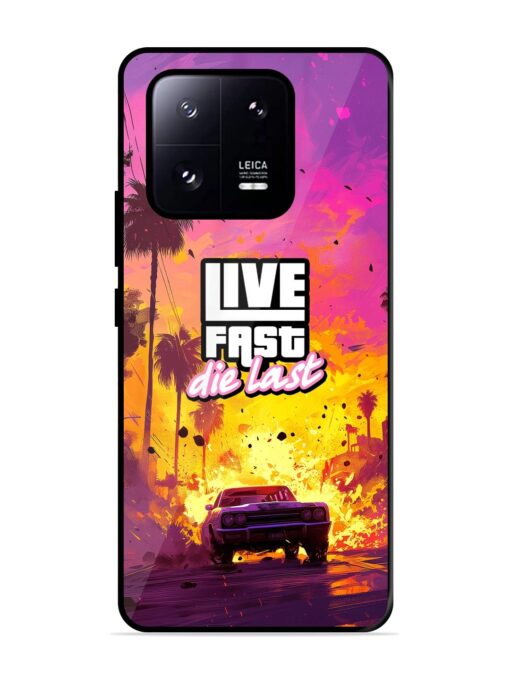 Live Fast Glossy Metal Phone Cover for Xiaomi Mi 13 Pro (5G) Zapvi