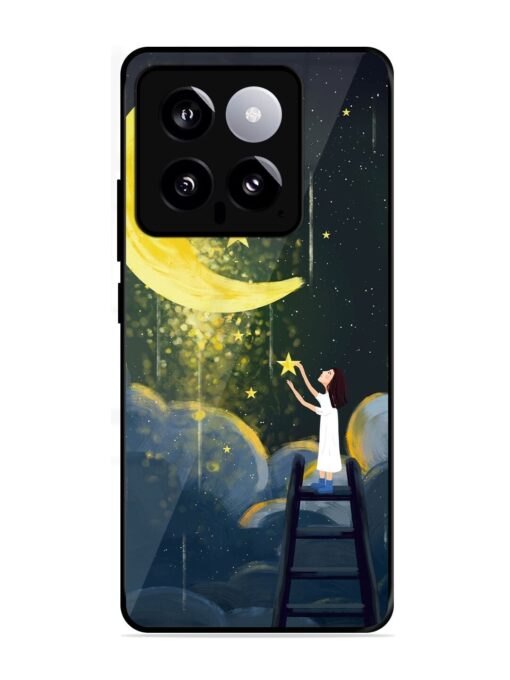 Moonlight Healing Night Illustration Glossy Metal TPU Phone Cover for Xiaomi Mi 14 (5G) Zapvi