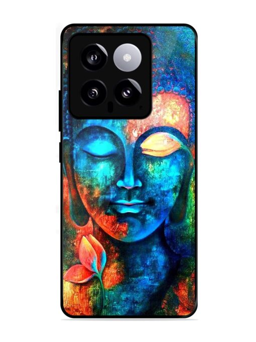 Buddha Painting Glossy Metal Phone Cover for Xiaomi Mi 14 (5G) Zapvi