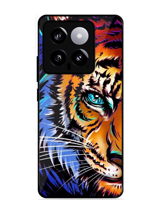 Colorful Lion Art Glossy Metal Phone Cover for Xiaomi Mi 14 (5G) Zapvi