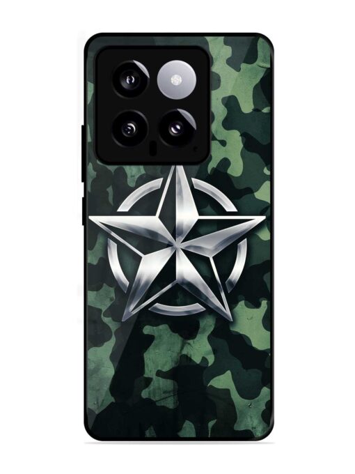 Indian Army Star Design Glossy Metal Phone Cover for Xiaomi Mi 14 (5G) Zapvi