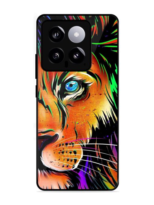 Colorful Lion Design Glossy Metal TPU Phone Cover for Xiaomi Mi 14 (5G) Zapvi