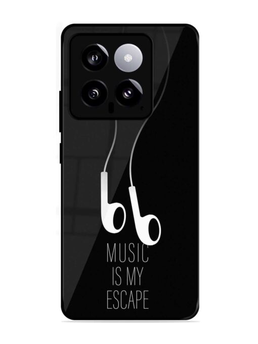 Music Is My Escape Glossy Metal Phone Cover for Xiaomi Mi 14 (5G)