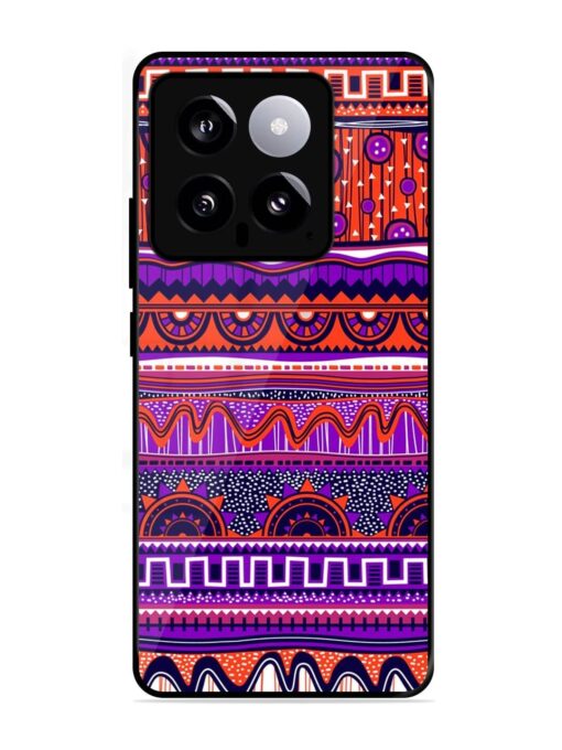 Ethnic Seamless Pattern Glossy Metal TPU Phone Cover for Xiaomi Mi 14 (5G) Zapvi