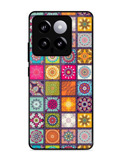 Seamless Pattern Vintage Glossy Metal Phone Cover for Xiaomi Mi 14 (5G) Zapvi