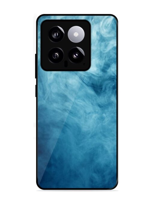 Blue Smoke Art Glossy Metal Phone Cover for Xiaomi Mi 14 (5G) Zapvi