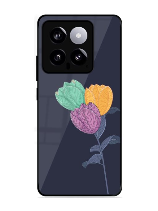 Flower Vector Glossy Metal Phone Cover for Xiaomi Mi 14 (5G) Zapvi