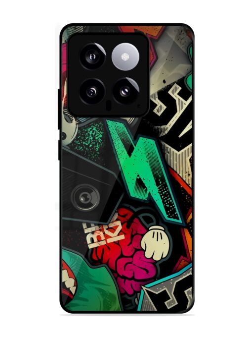 Graffiti Art Glossy Metal Phone Cover for Xiaomi Mi 14 (5G) Zapvi