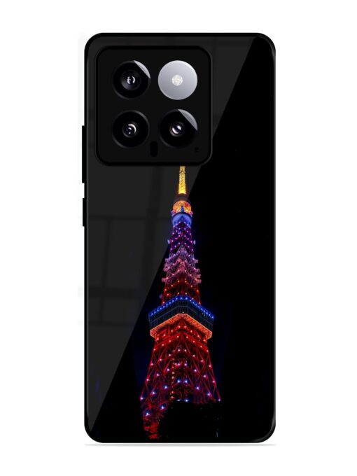 Eiffel Tower Night View Glossy Metal Phone Cover for Xiaomi Mi 14 (5G) Zapvi