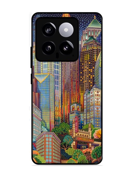 Cityscapes Art Glossy Metal Phone Cover for Xiaomi Mi 14 (5G) Zapvi