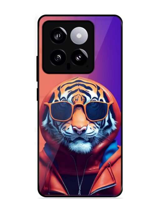 Tiger Animation Glossy Metal Phone Cover for Xiaomi Mi 14 (5G) Zapvi