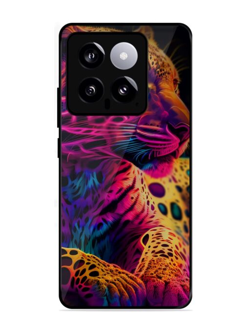 Leopard Art Glossy Metal Phone Cover for Xiaomi Mi 14 (5G) Zapvi