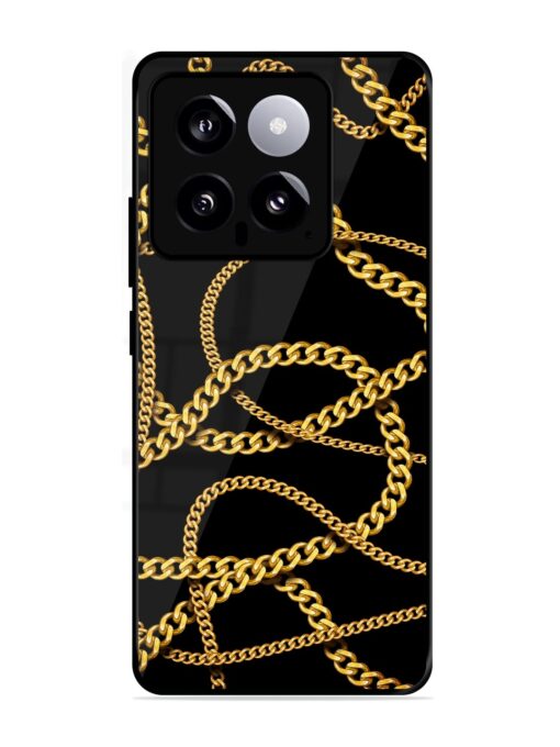 Decorative Golde Chain Glossy Metal Phone Cover for Xiaomi Mi 14 (5G) Zapvi