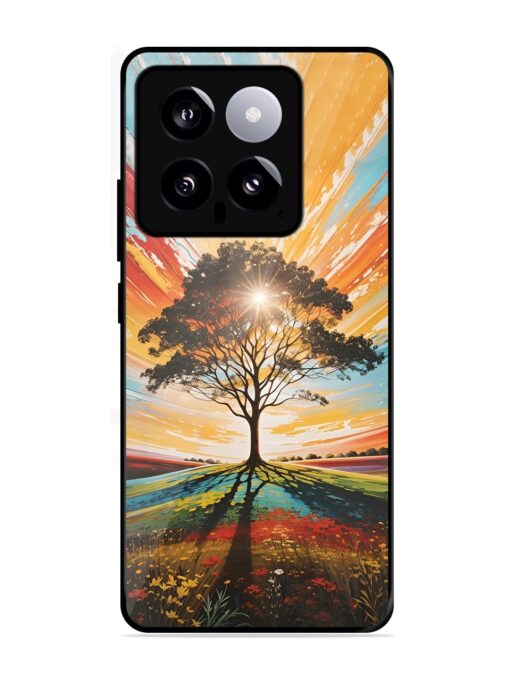 Abstract Tree Colorful Art Glossy Metal Phone Cover for Xiaomi Mi 14 (5G) Zapvi