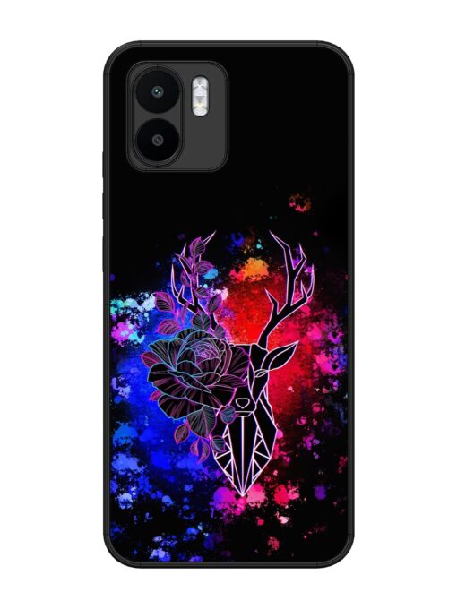 Floral Deer Art Glossy Metal Phone Cover for Xiaomi Mi A1