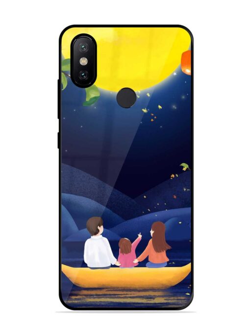 Happy Family And Beautiful View Glossy Metal Phone Cover for Xiaomi Mi A2