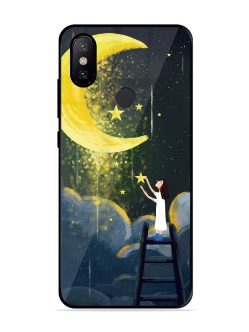 Moonlight Healing Night Illustration Glossy Metal TPU Phone Cover for Xiaomi Mi A2