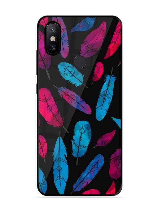 Feather Art Glossy Metal Phone Cover for Xiaomi Mi A2 Zapvi