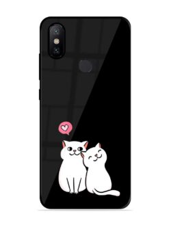 Cat Love Glossy Metal Phone Cover for Xiaomi Mi A2