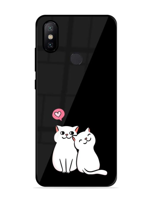 Cat Love Glossy Metal Phone Cover for Xiaomi Mi A2 Zapvi