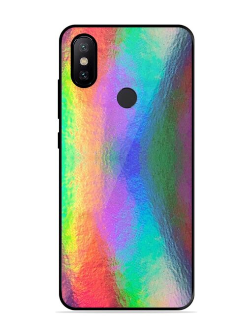 Colorful Holographic Background Glossy Metal TPU Phone Cover for Xiaomi Mi A2