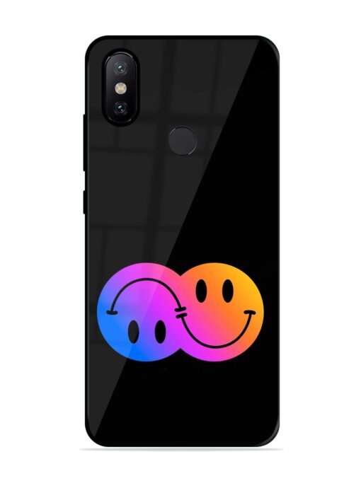 Gradient Smile Art Glossy Metal TPU Phone Cover for Xiaomi Mi A2