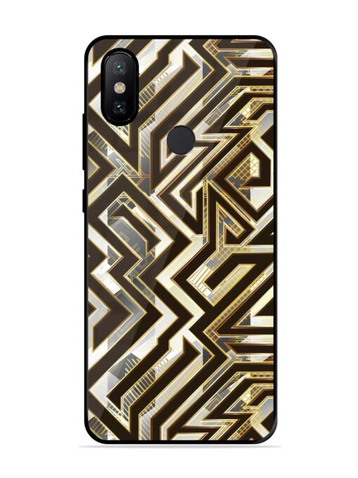 Technology Geometric Seamless Glossy Metal Phone Cover for Xiaomi Mi A2 Zapvi