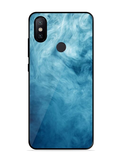 Blue Smoke Art Glossy Metal Phone Cover for Xiaomi Mi A2 Zapvi