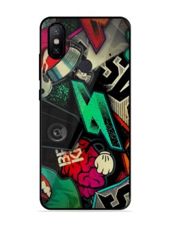 Graffiti Art Glossy Metal Phone Cover for Xiaomi Mi A2