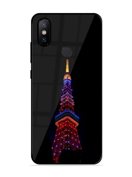 Eiffel Tower Night View Glossy Metal Phone Cover for Xiaomi Mi A2 Zapvi