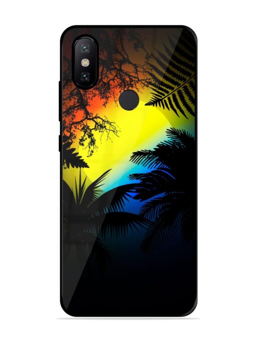 Colorful Sunset With Palm Trees Glossy Metal Phone Cover for Xiaomi Mi A2 Zapvi