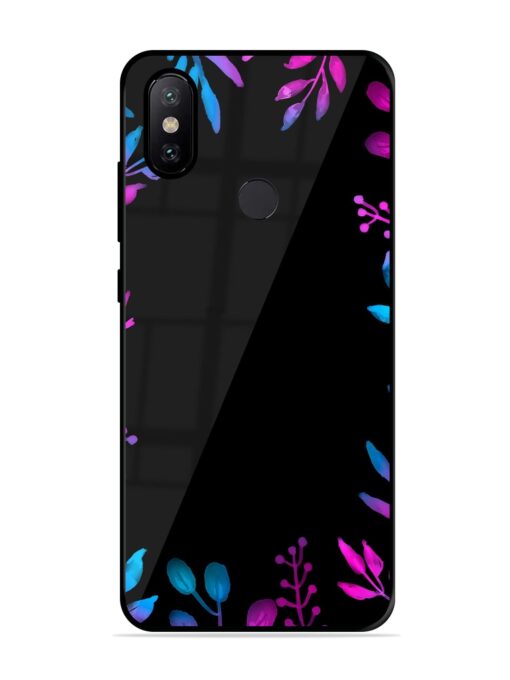 Flower Pattern Watercolor Glossy Metal Phone Cover for Xiaomi Mi A2 Zapvi