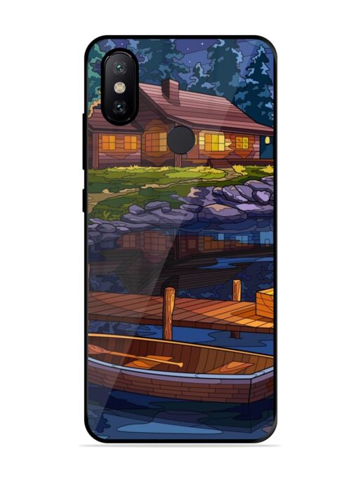 Village Night Scene Glossy Metal Phone Cover for Xiaomi Mi A2