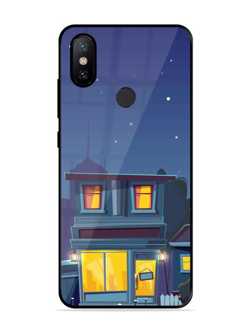 Vector Night House Glossy Metal Phone Cover for Xiaomi Mi A2