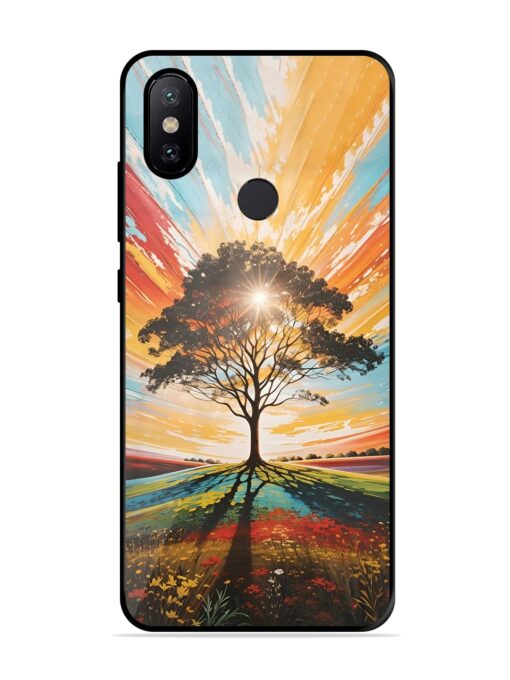 Abstract Tree Colorful Art Glossy Metal Phone Cover for Xiaomi Mi A2 Zapvi