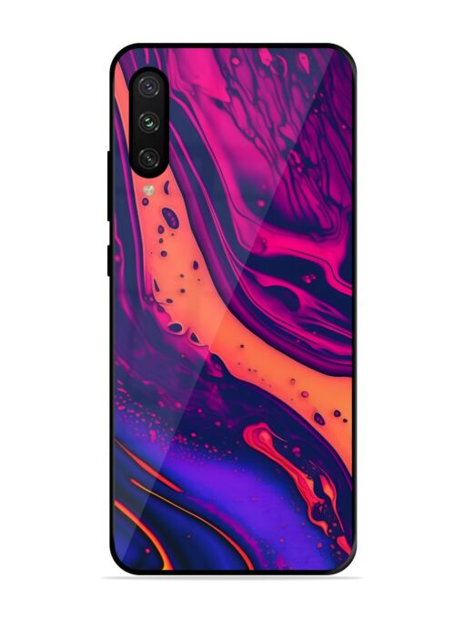 Fluid Blue Pink Art Glossy Metal Phone Cover for Xiaomi Mi A3