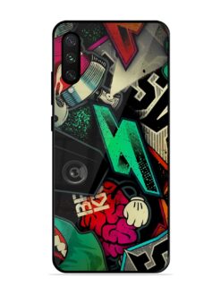 Graffiti Art Glossy Metal Phone Cover for Xiaomi Mi A3