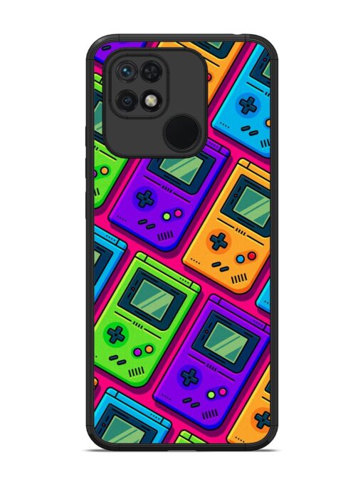 Game Seamless Pattern Glossy Metal Phone Cover for Xiaomi Redmi 10