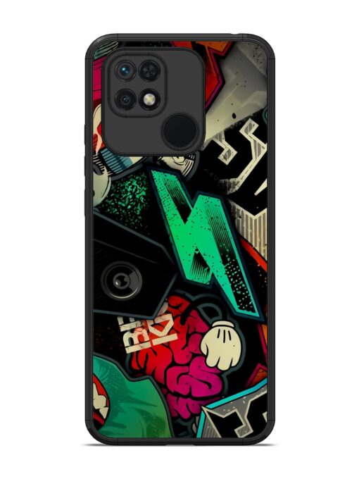 Graffiti Art Glossy Metal Phone Cover for Xiaomi Redmi 10