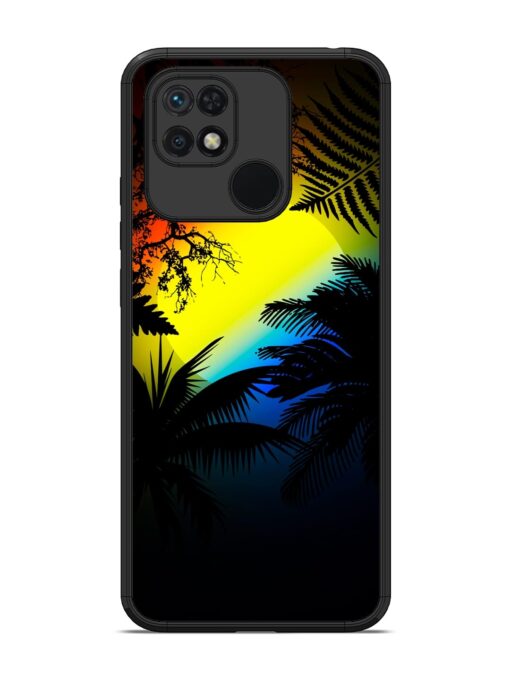 Colorful Sunset With Palm Trees Glossy Metal Phone Cover for Xiaomi Redmi 10