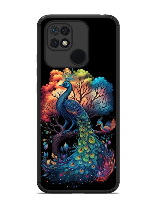 Peacock Tree Art Glossy Metal Phone Cover for Xiaomi Redmi 10 Zapvi