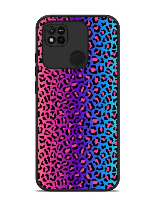 Colorful Leopard Seamless Glossy Metal Phone Cover for Xiaomi Redmi 10A