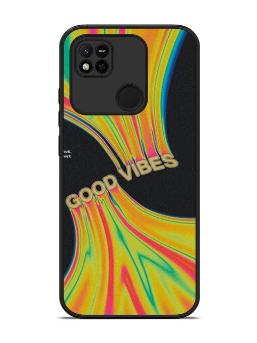 Good Vibes Glossy Metal Phone Cover for Xiaomi Redmi 10A Zapvi