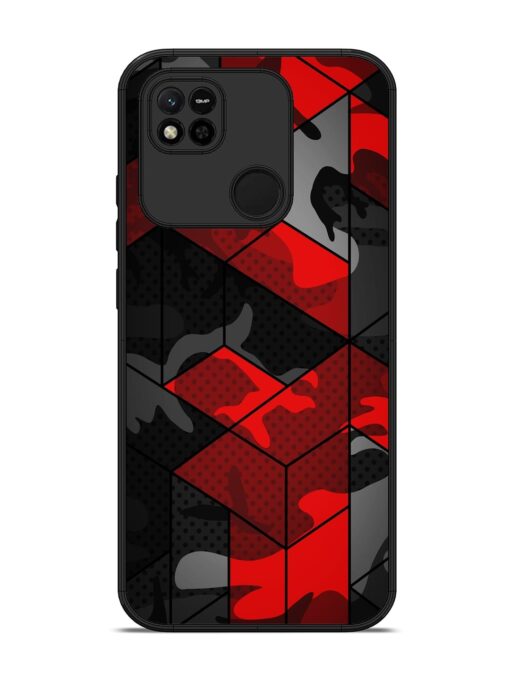 Royal Red Camouflage Pattern Glossy Metal Phone Cover for Xiaomi Redmi 10A Zapvi