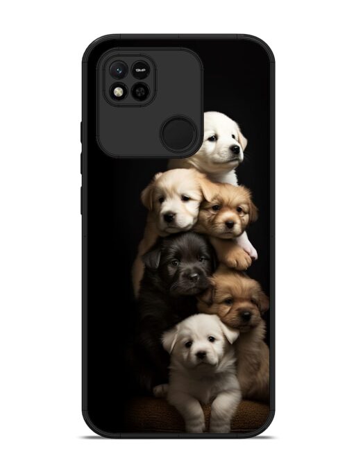 Cute Baby Dogs Glossy Metal Phone Cover for Xiaomi Redmi 10A Zapvi