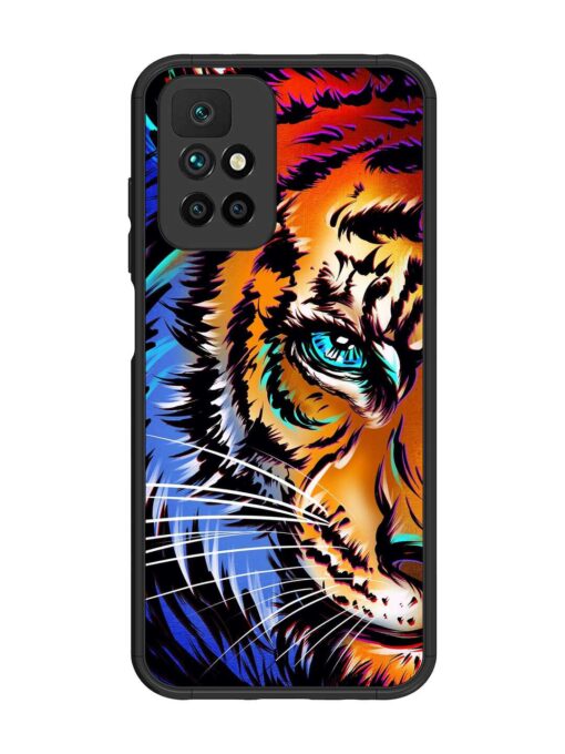 Colorful Lion Art Glossy Metal Phone Cover for Xiaomi Redmi 10 Prime (2022)