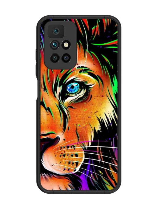 Colorful Lion Design Glossy Metal TPU Phone Cover for Xiaomi Redmi 10 Prime (2022)