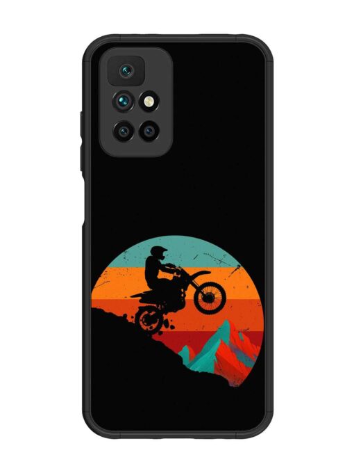 Mountain Bike Glossy Metal Phone Cover for Xiaomi Redmi 10 Prime (2022)