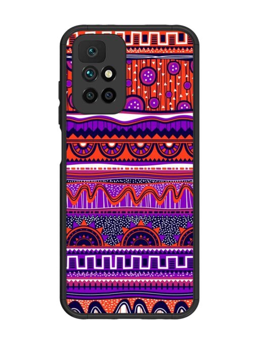 Ethnic Seamless Pattern Glossy Metal TPU Phone Cover for Xiaomi Redmi 10 Prime (2022) Zapvi