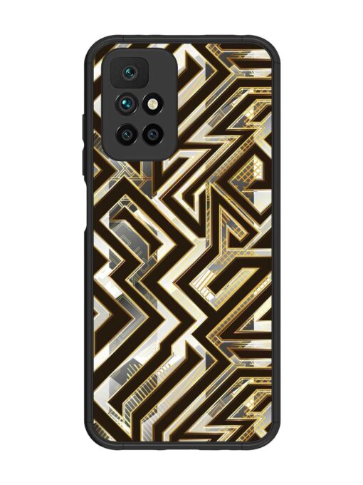 Technology Geometric Seamless Glossy Metal Phone Cover for Xiaomi Redmi 10 Prime (2022) Zapvi